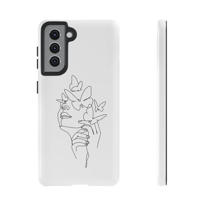 Tough Phone Case - Woman's Silhouette with Butterfly Design