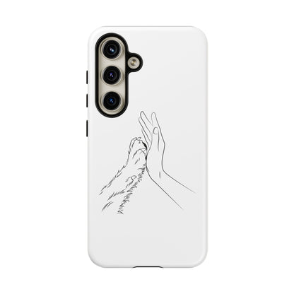 Tough Phone Case - Dog Paw & Owner Hand Silhouette