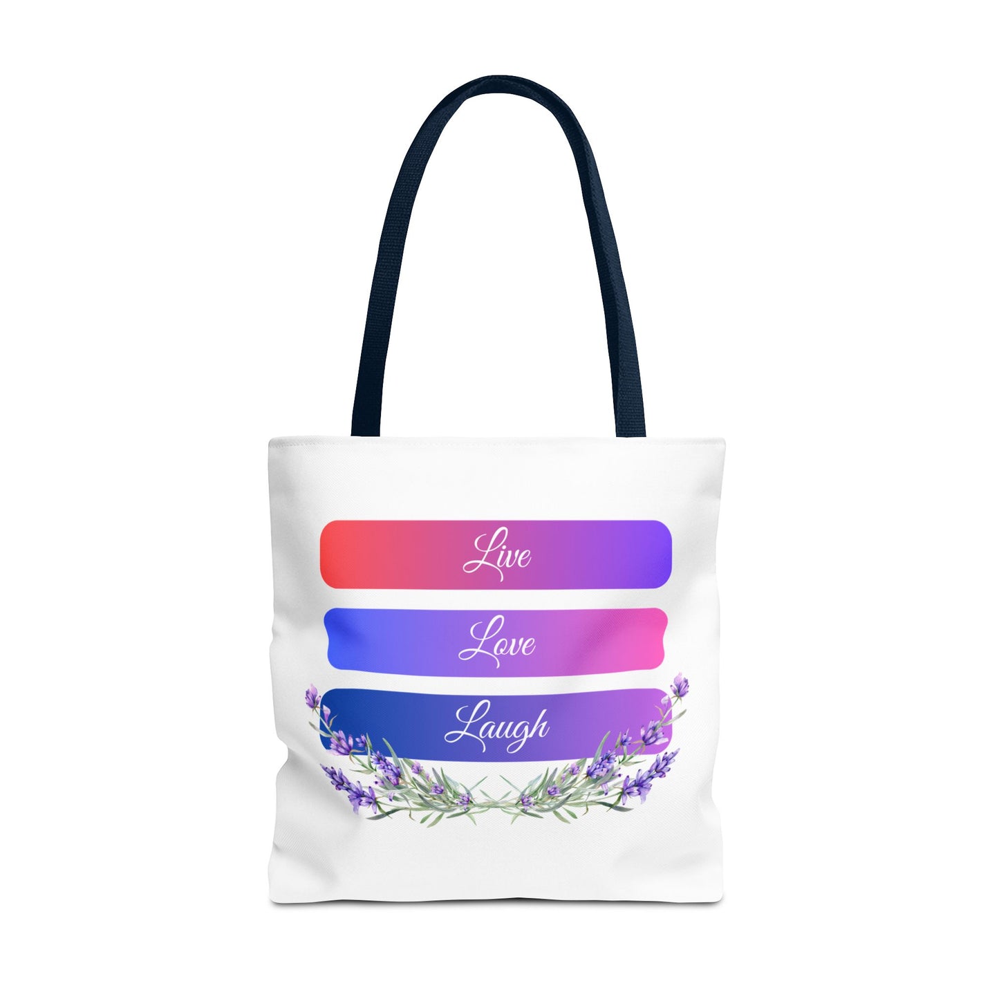 Tote Bag - Live, Love & Laugh - Luminous Gem Designs 