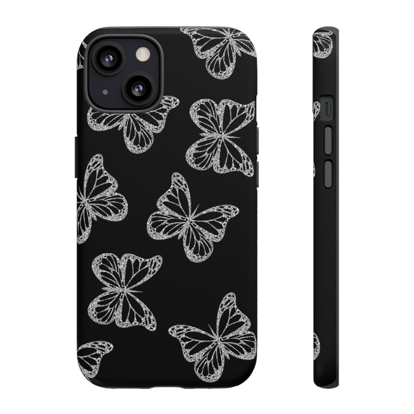 Tough Phone Case - Silver Butterfly Designs