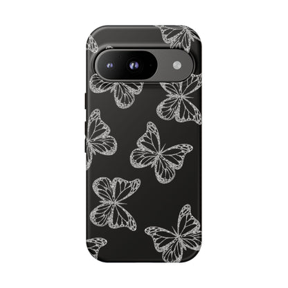 Tough Phone Case - Silver Butterfly Designs