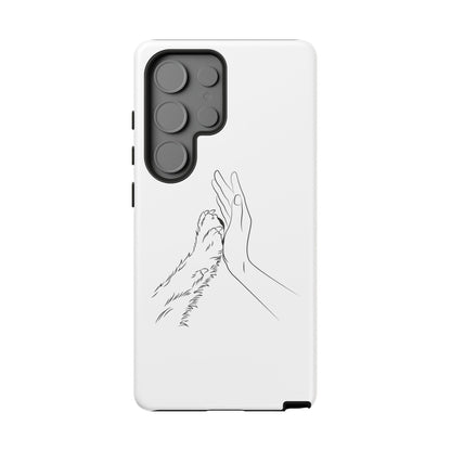 Tough Phone Case - Dog Paw & Owner Hand Silhouette