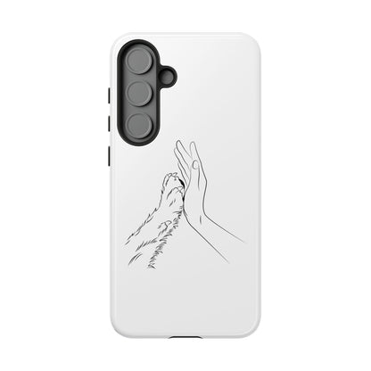 Tough Phone Case - Dog Paw & Owner Hand Silhouette