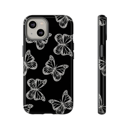 Tough Phone Case - Silver Butterfly Designs