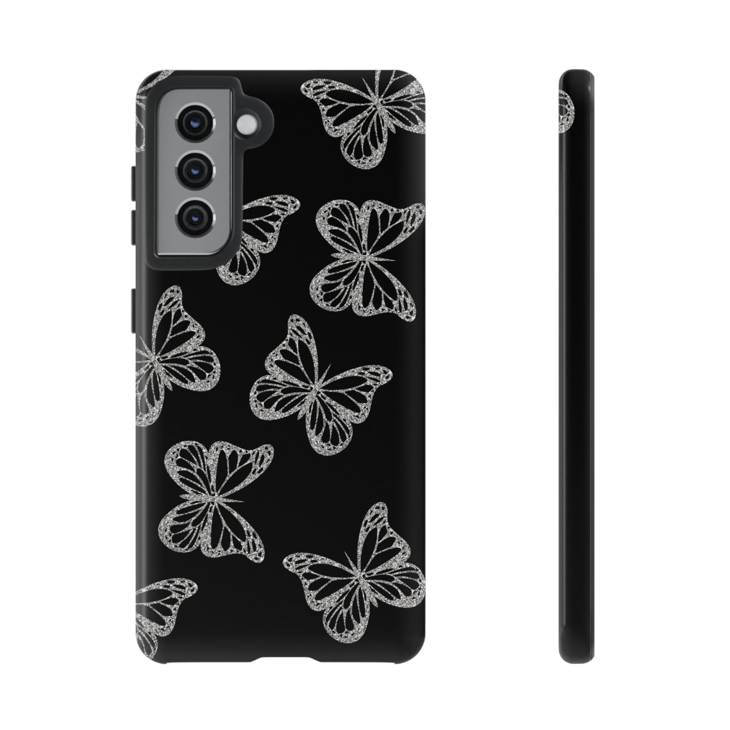 Tough Phone Case - Silver Butterfly Designs