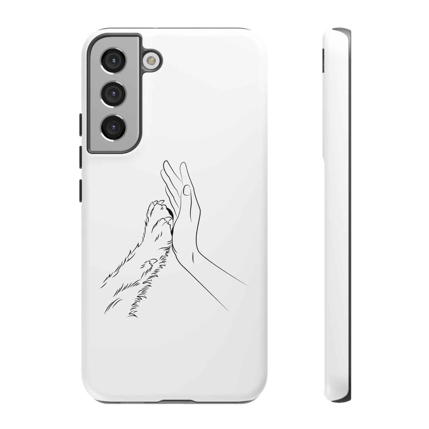 Tough Phone Case - Dog Paw & Owner Hand Silhouette