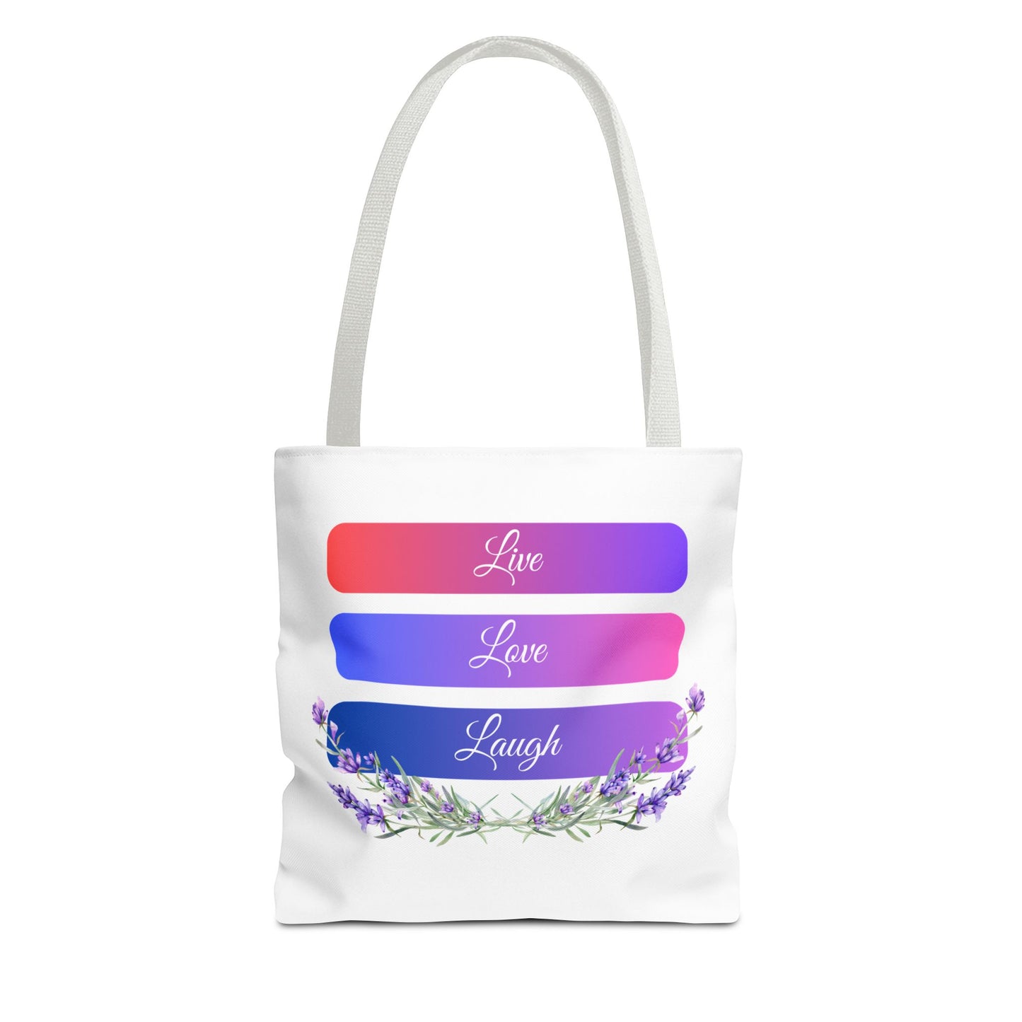 Tote Bag - Live, Love & Laugh - Luminous Gem Designs 