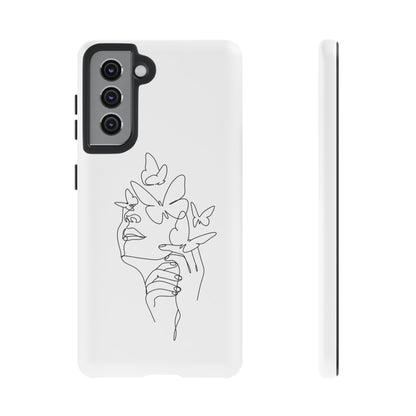 Tough Phone Case - Woman's Silhouette with Butterfly Design