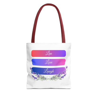 Tote Bag - Live, Love & Laugh - Luminous Gem Designs 