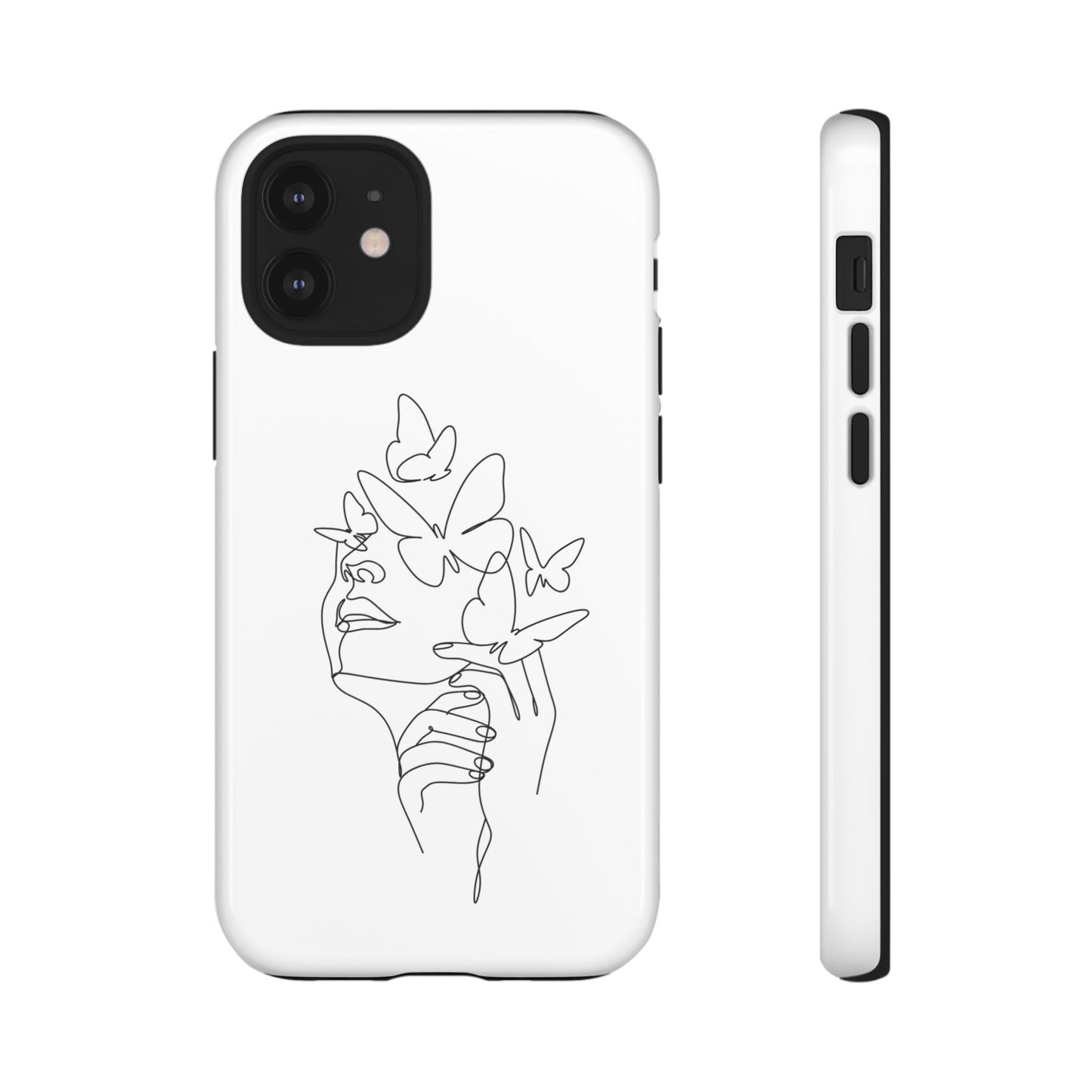 Tough Phone Case - Woman's Silhouette with Butterfly Design