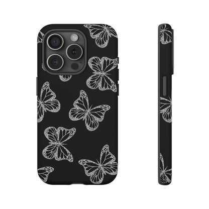 Tough Phone Case - Silver Butterfly Designs