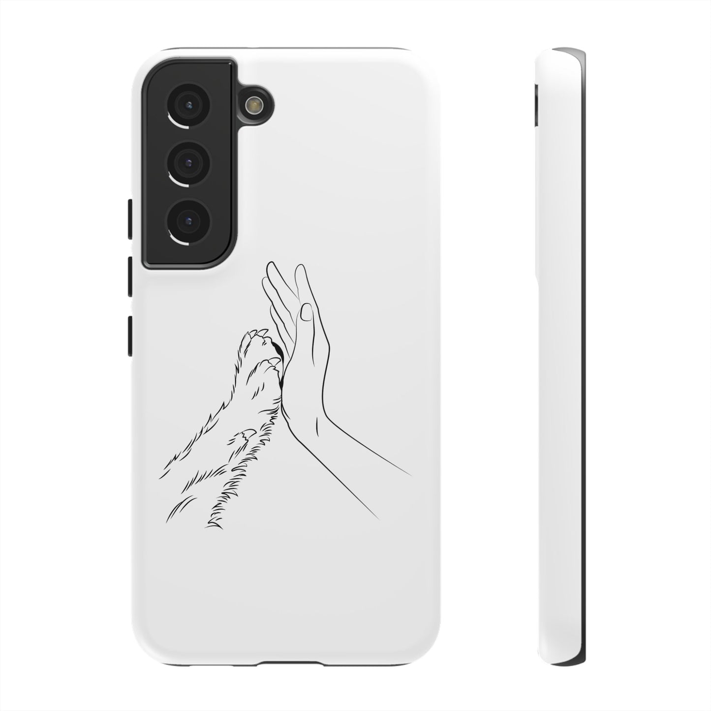 Tough Phone Case - Dog Paw & Owner Hand Silhouette