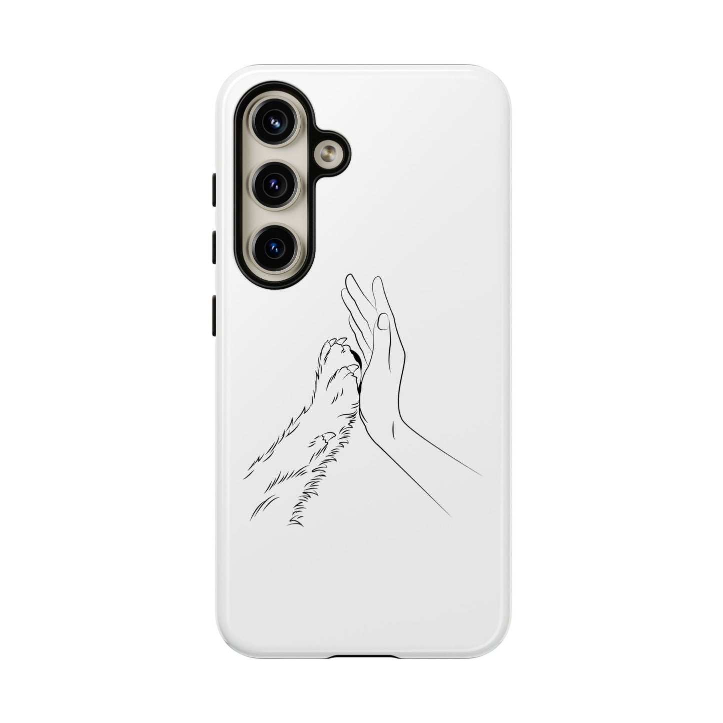 Tough Phone Case - Dog Paw & Owner Hand Silhouette