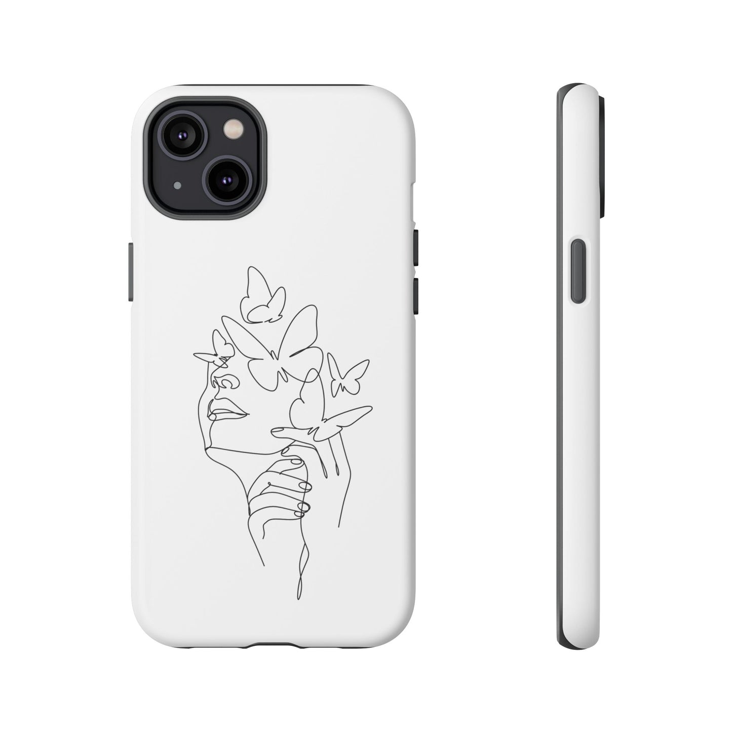 Tough Phone Case - Woman's Silhouette with Butterfly Design