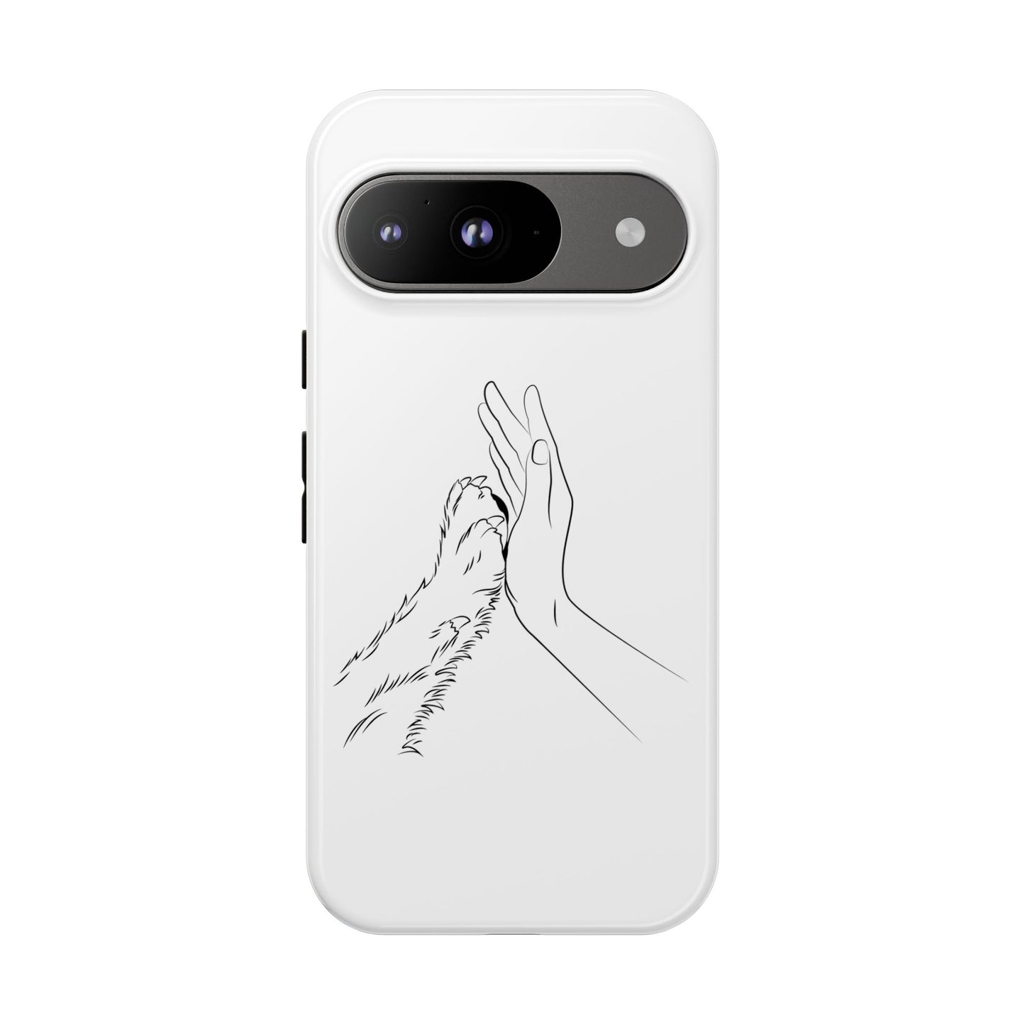 Tough Phone Case - Dog Paw & Owner Hand Silhouette