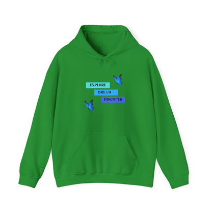 Hoodie - Explore, Dream & Discover - Luminous Gem Designs 