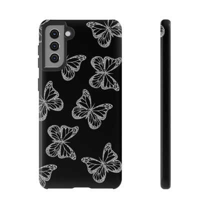 Tough Phone Case - Silver Butterfly Designs