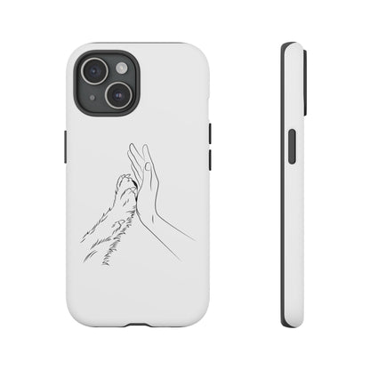 Tough Phone Case - Dog Paw & Owner Hand Silhouette