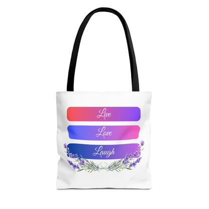 Tote Bag - Live, Love & Laugh - Luminous Gem Designs 