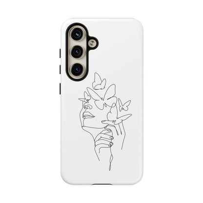 Tough Phone Case - Woman's Silhouette with Butterfly Design