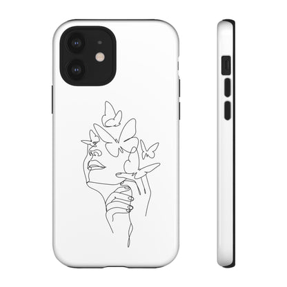 Tough Phone Case - Woman's Silhouette with Butterfly Design