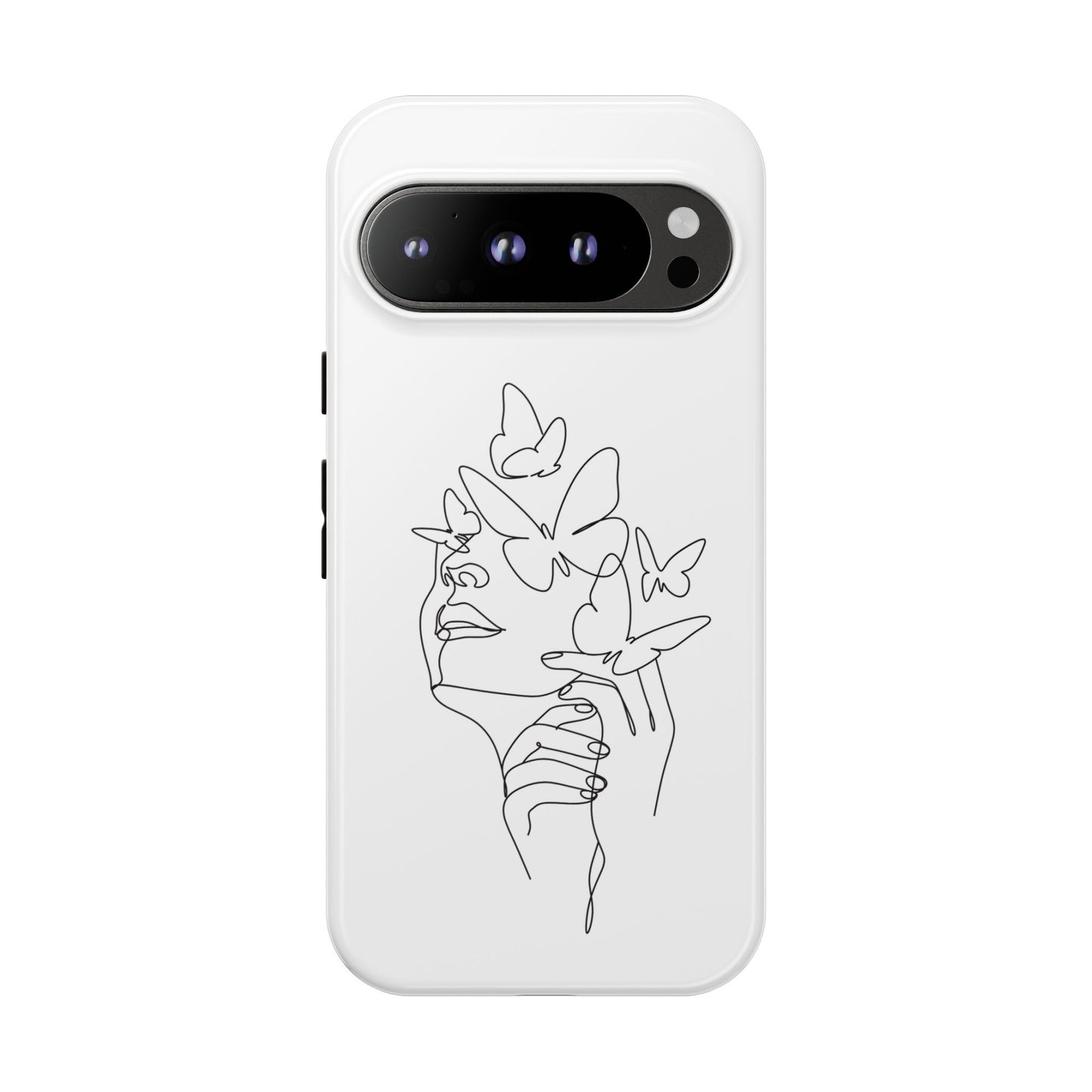 Tough Phone Case - Woman's Silhouette with Butterfly Design