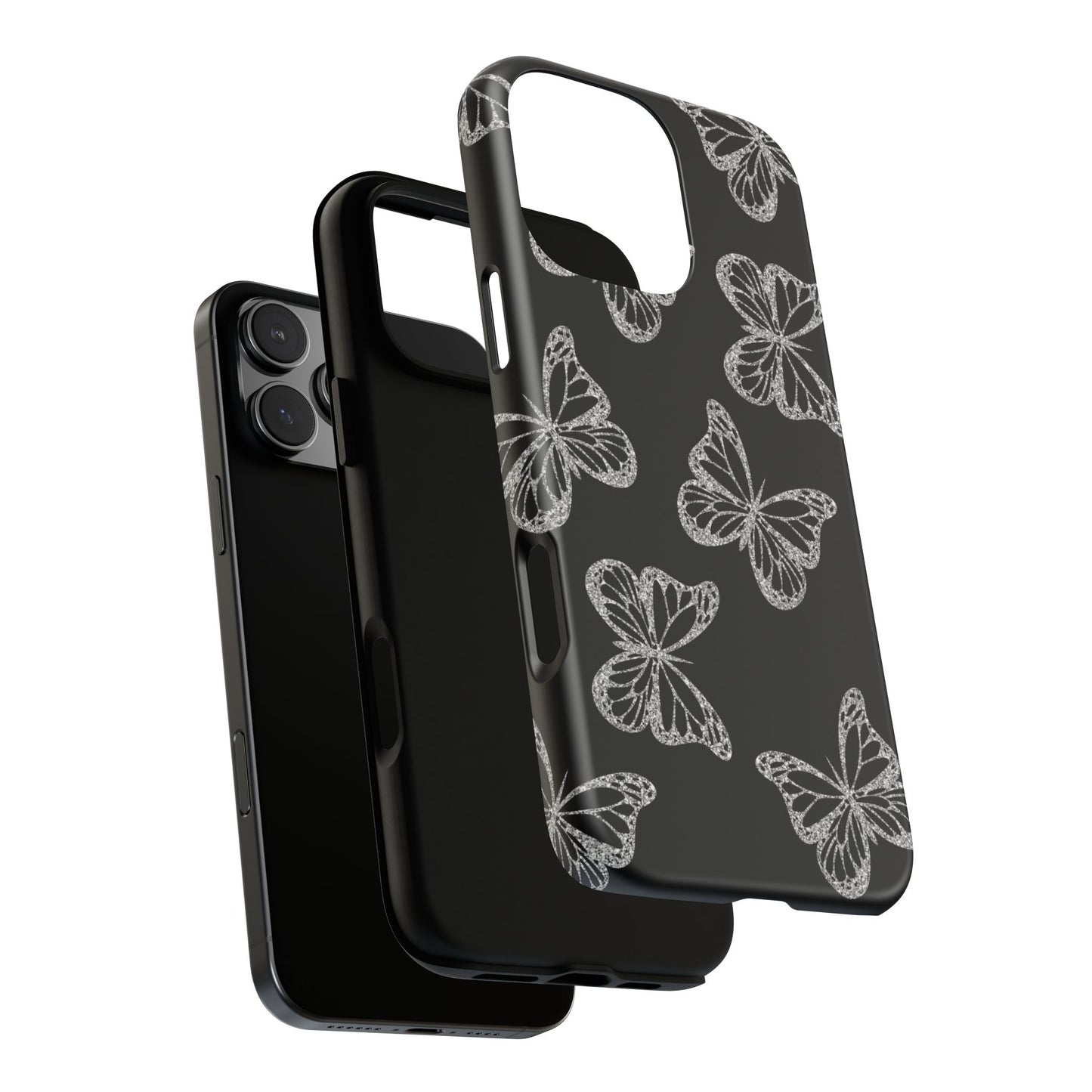 Tough Phone Case - Silver Butterfly Designs