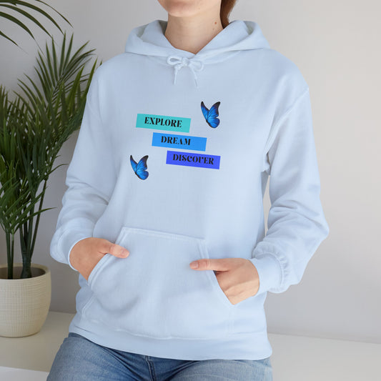 Hoodie - Explore, Dream & Discover - Luminous Gem Designs 