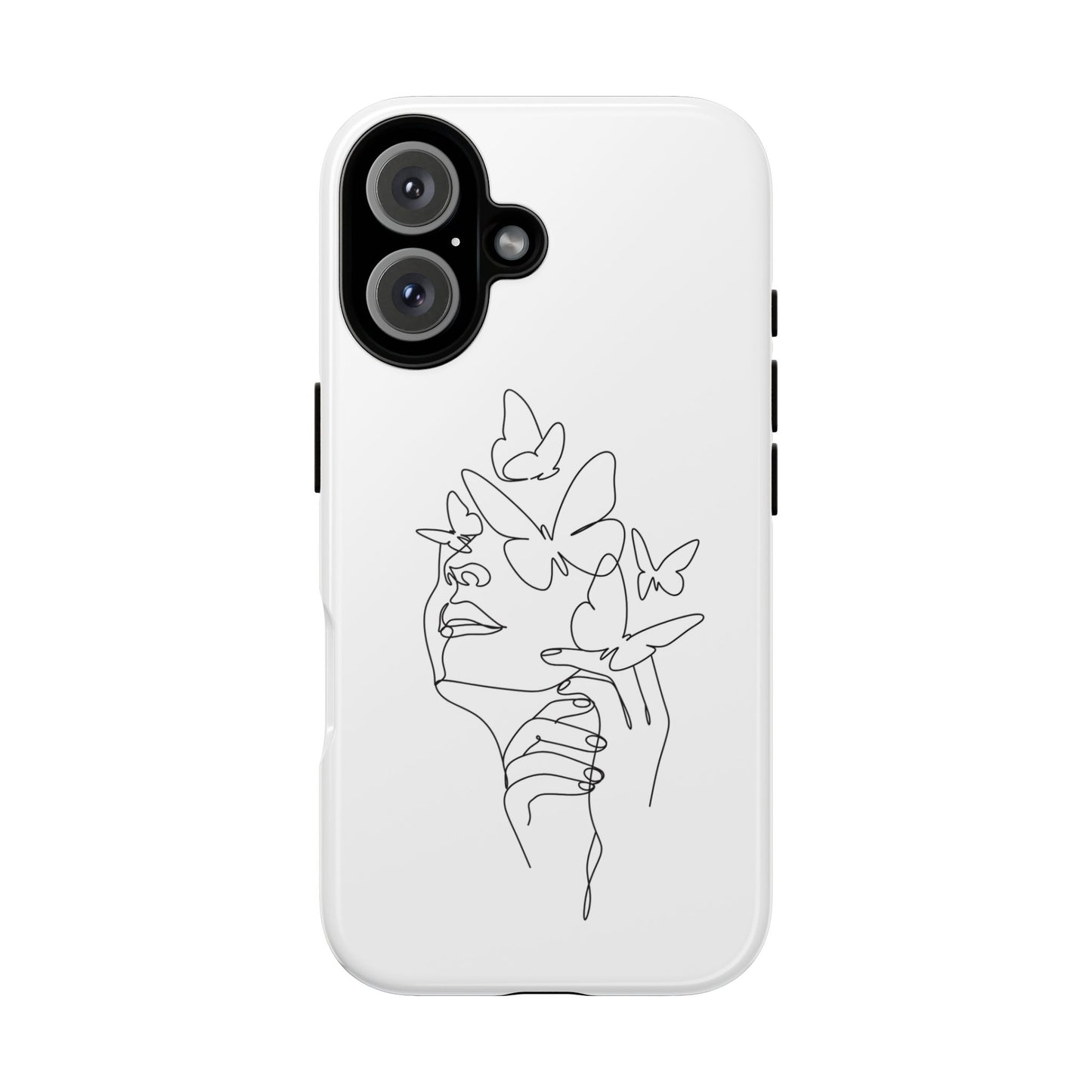 Tough Phone Case - Woman's Silhouette with Butterfly Design