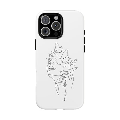 Tough Phone Case - Woman's Silhouette with Butterfly Design