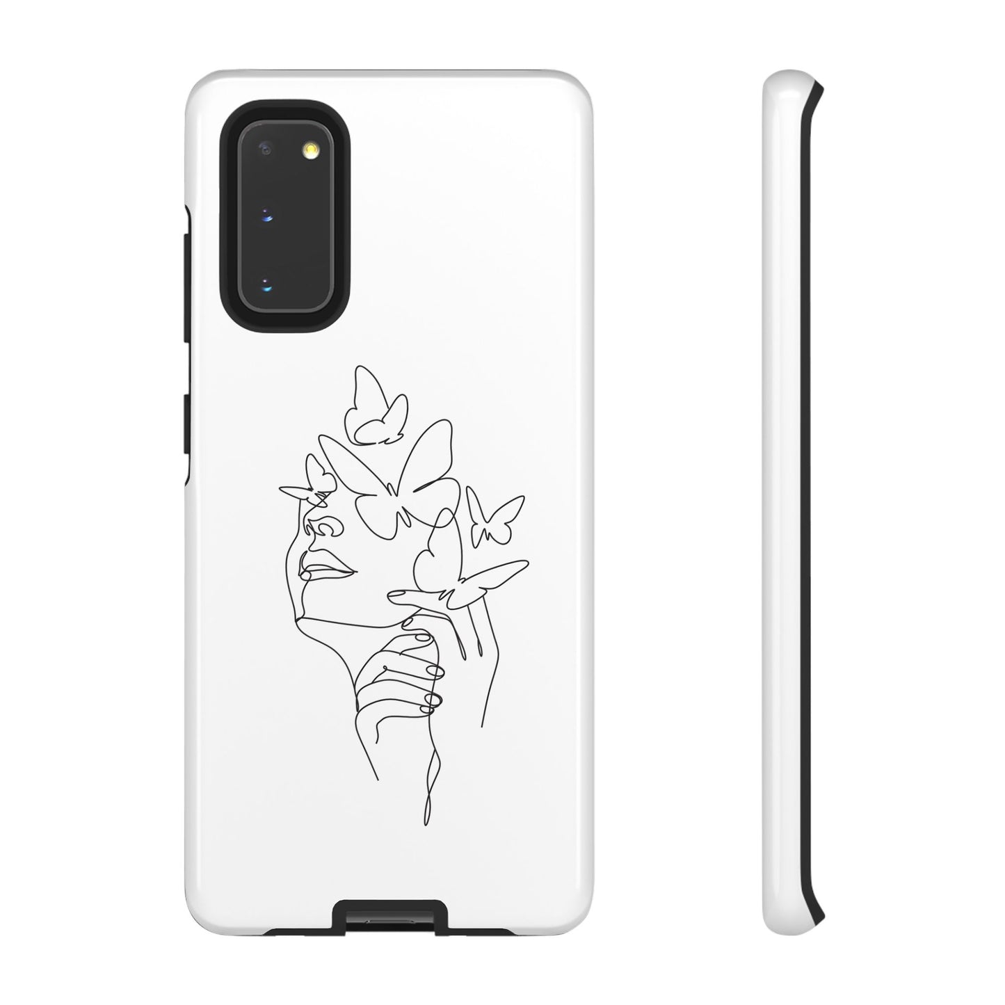 Tough Phone Case - Woman's Silhouette with Butterfly Design