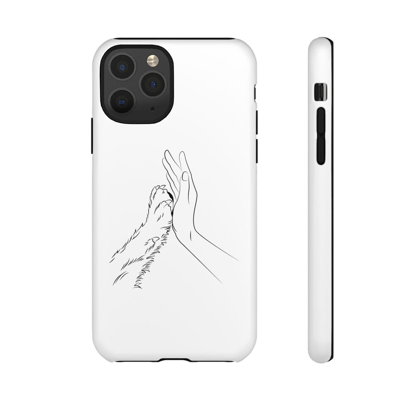 Tough Phone Case - Dog Paw & Owner Hand Silhouette