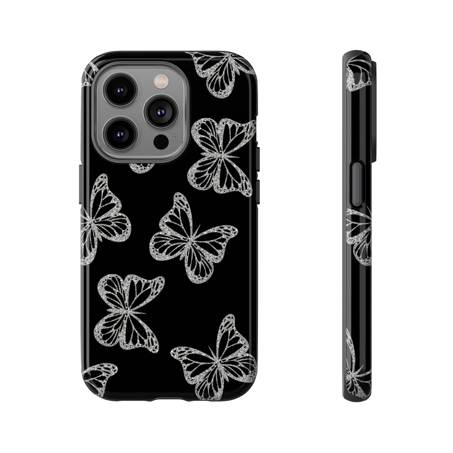 Tough Phone Case - Silver Butterfly Designs