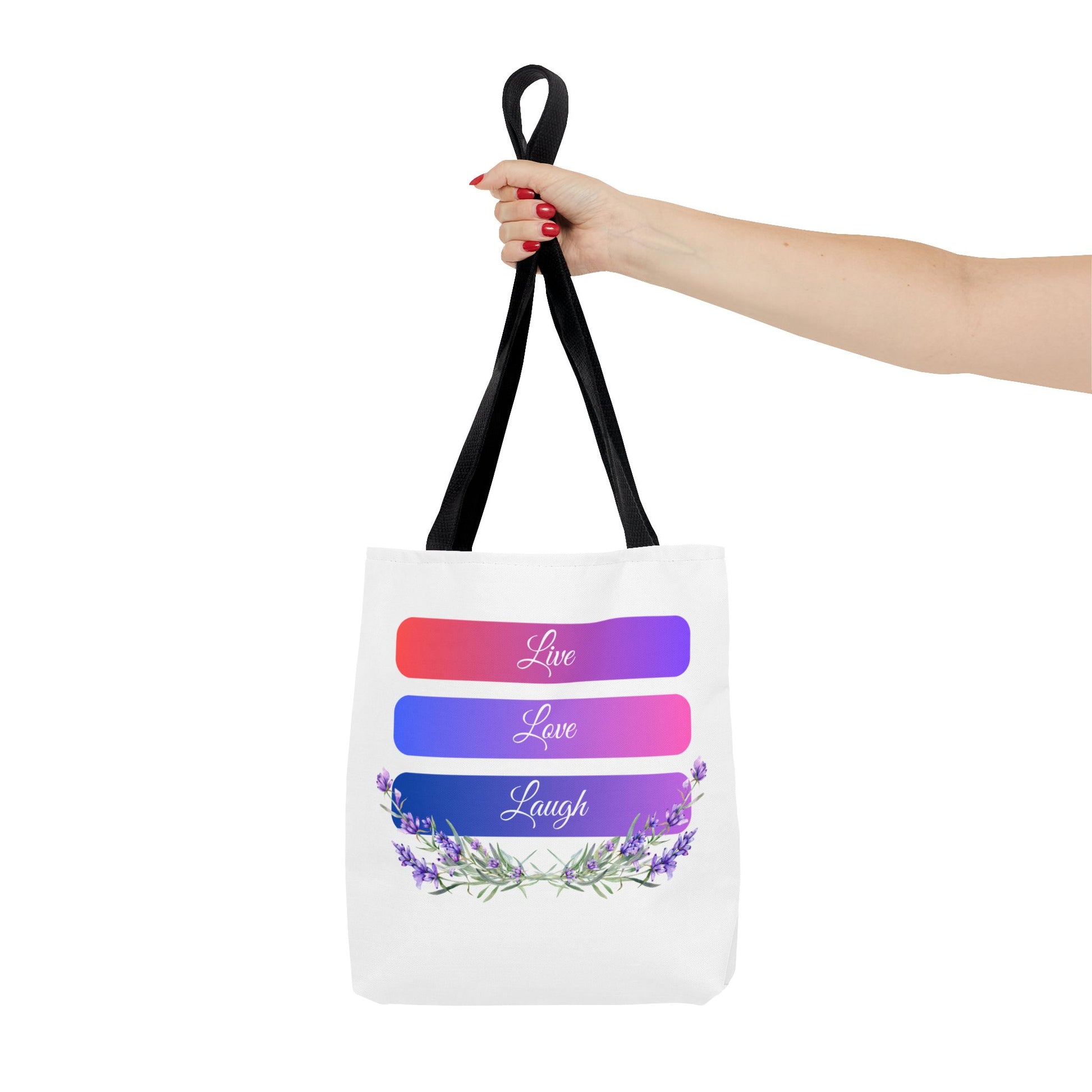 Tote Bag - Live, Love & Laugh - Luminous Gem Designs 