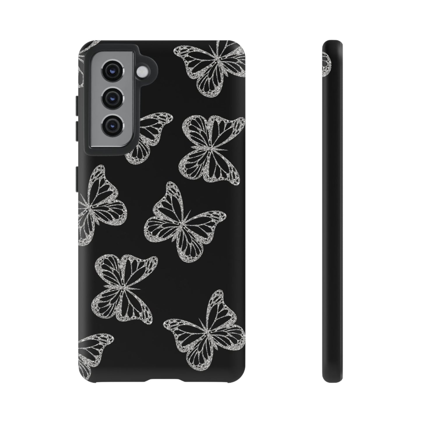 Tough Phone Case - Silver Butterfly Designs