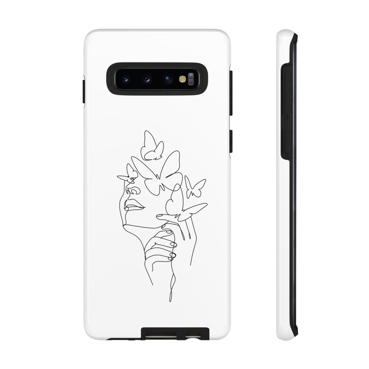 Tough Phone Case - Woman's Silhouette with Butterfly Design