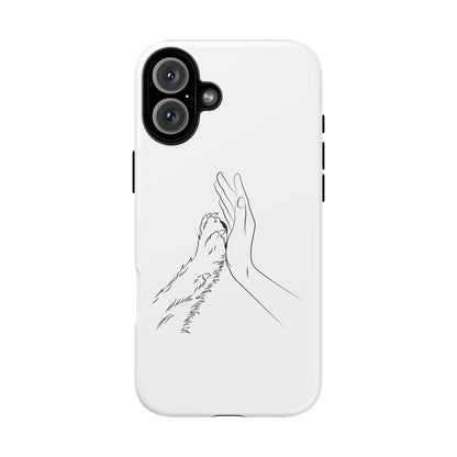 Tough Phone Case - Dog Paw & Owner Hand Silhouette