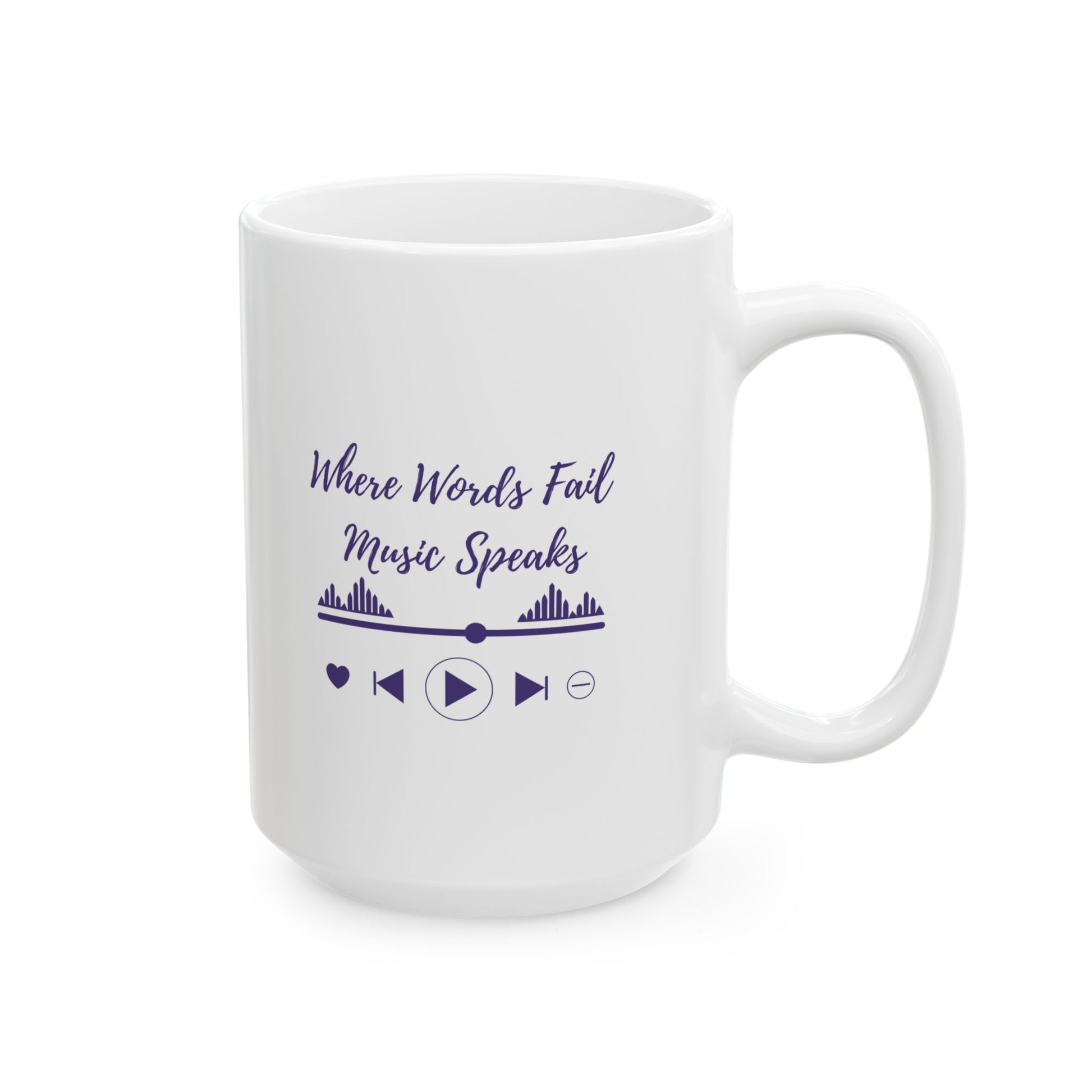 Ceramic Mug - Where Words Fail, Music Speaks - Luminous Gem Designs 