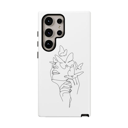 Tough Phone Case - Woman's Silhouette with Butterfly Design