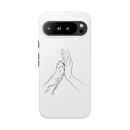 Tough Phone Case - Dog Paw & Owner Hand Silhouette