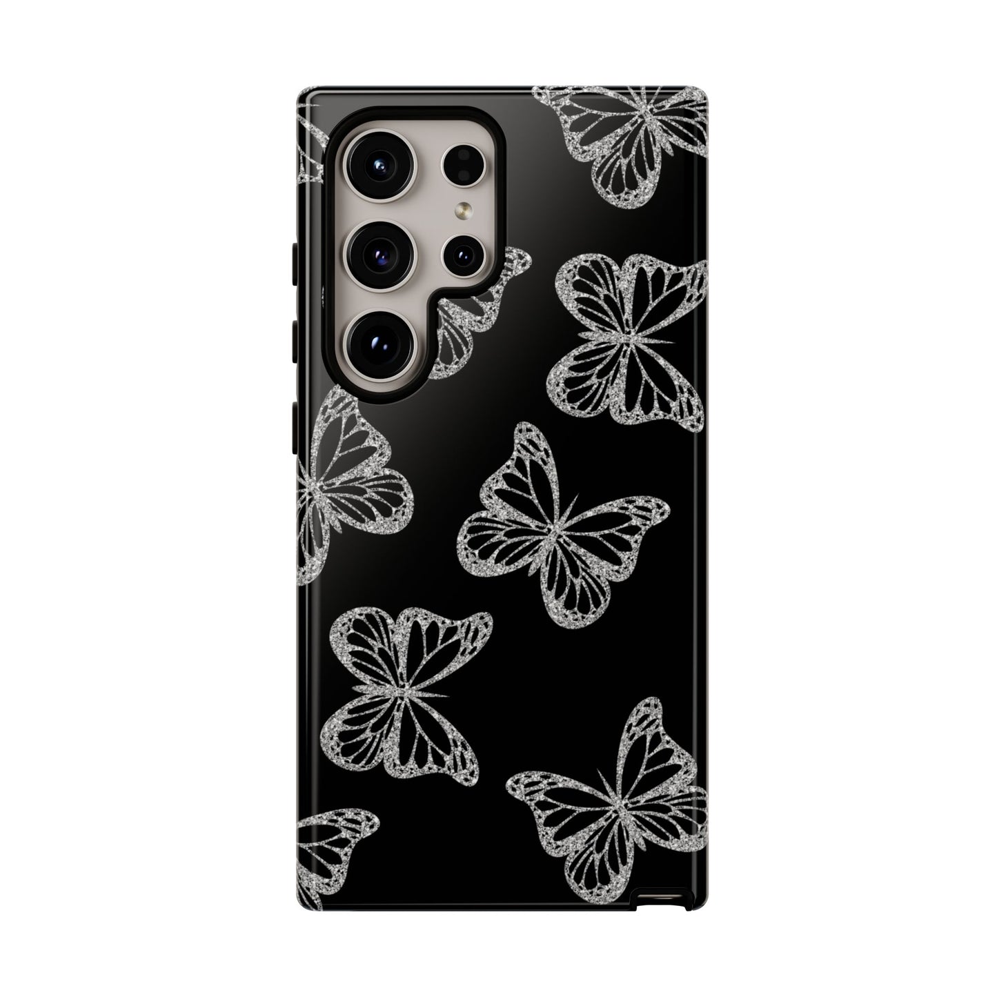 Tough Phone Case - Silver Butterfly Designs