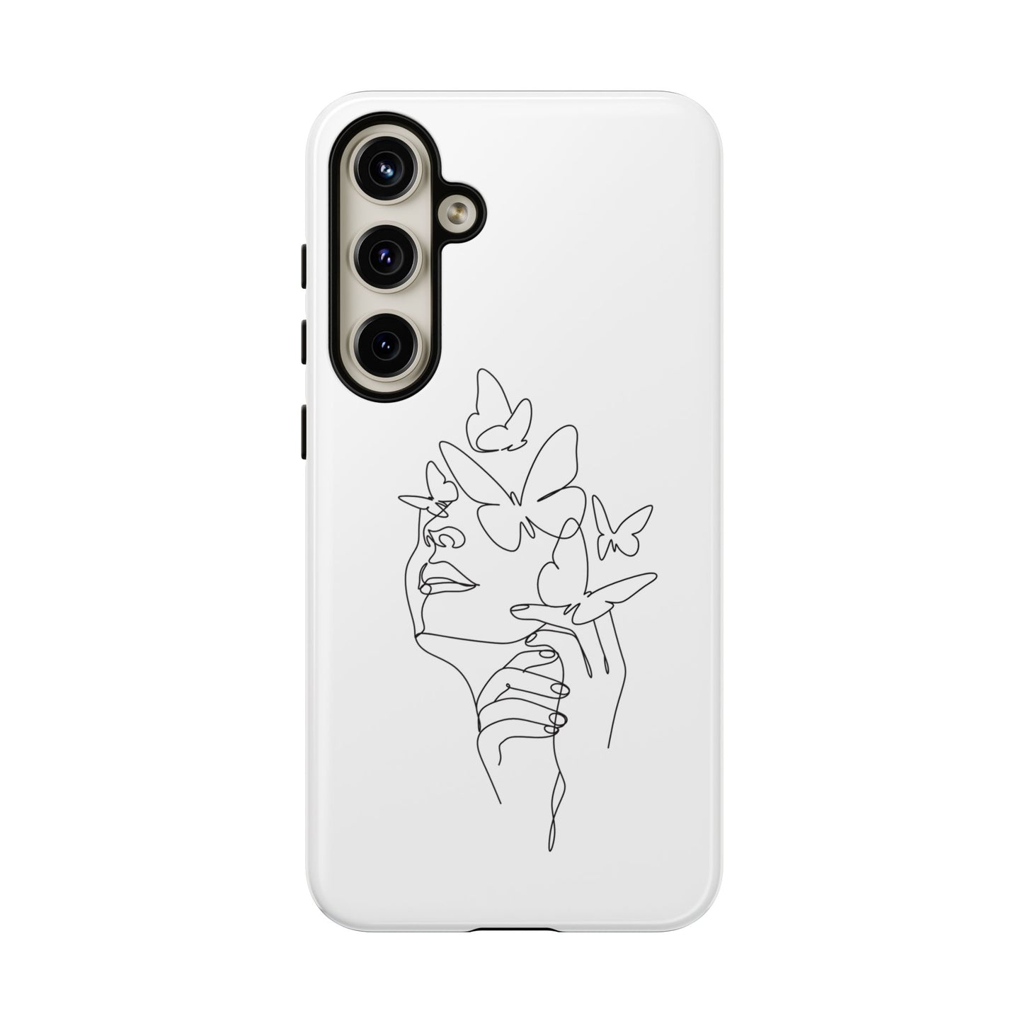 Tough Phone Case - Woman's Silhouette with Butterfly Design