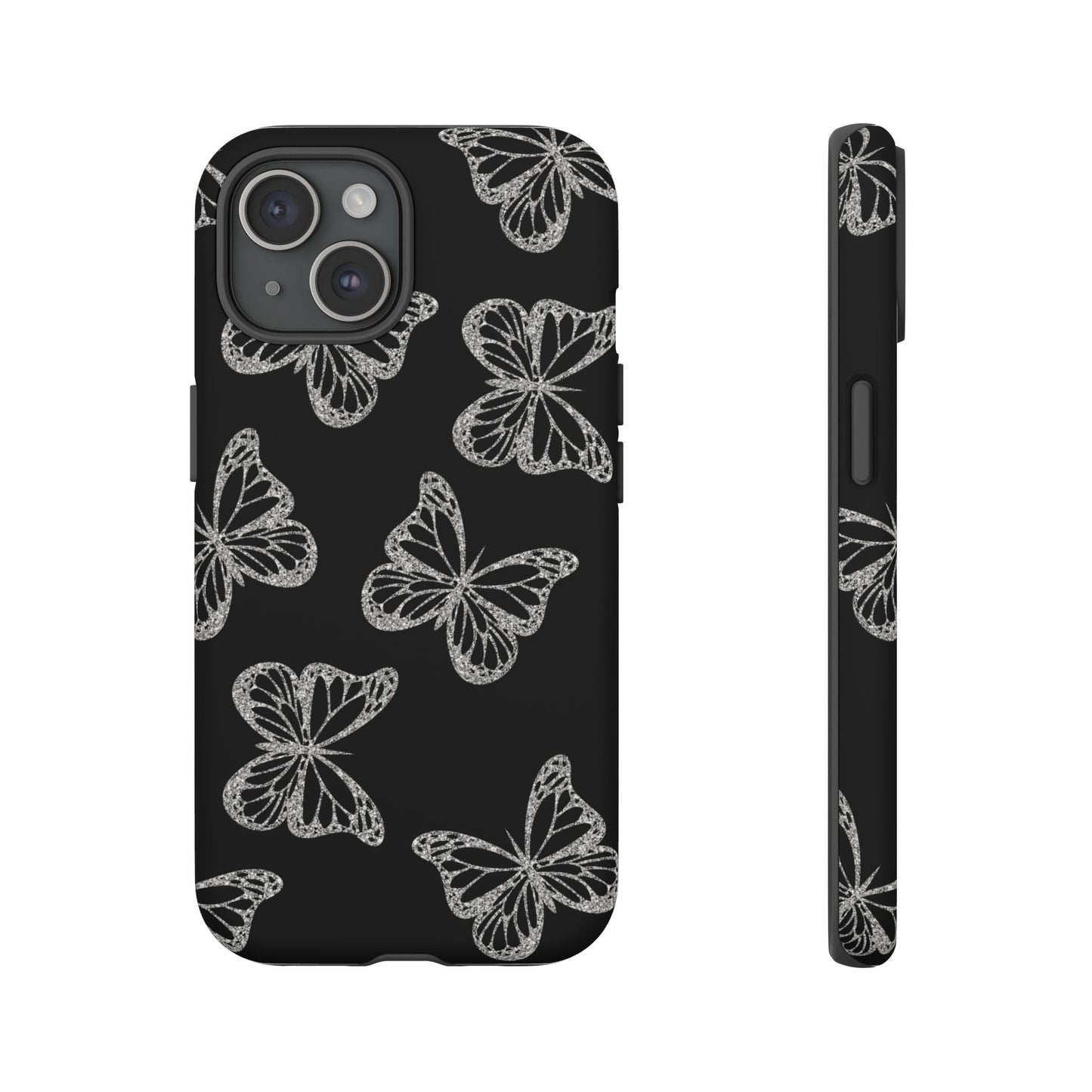 Tough Phone Case - Silver Butterfly Designs