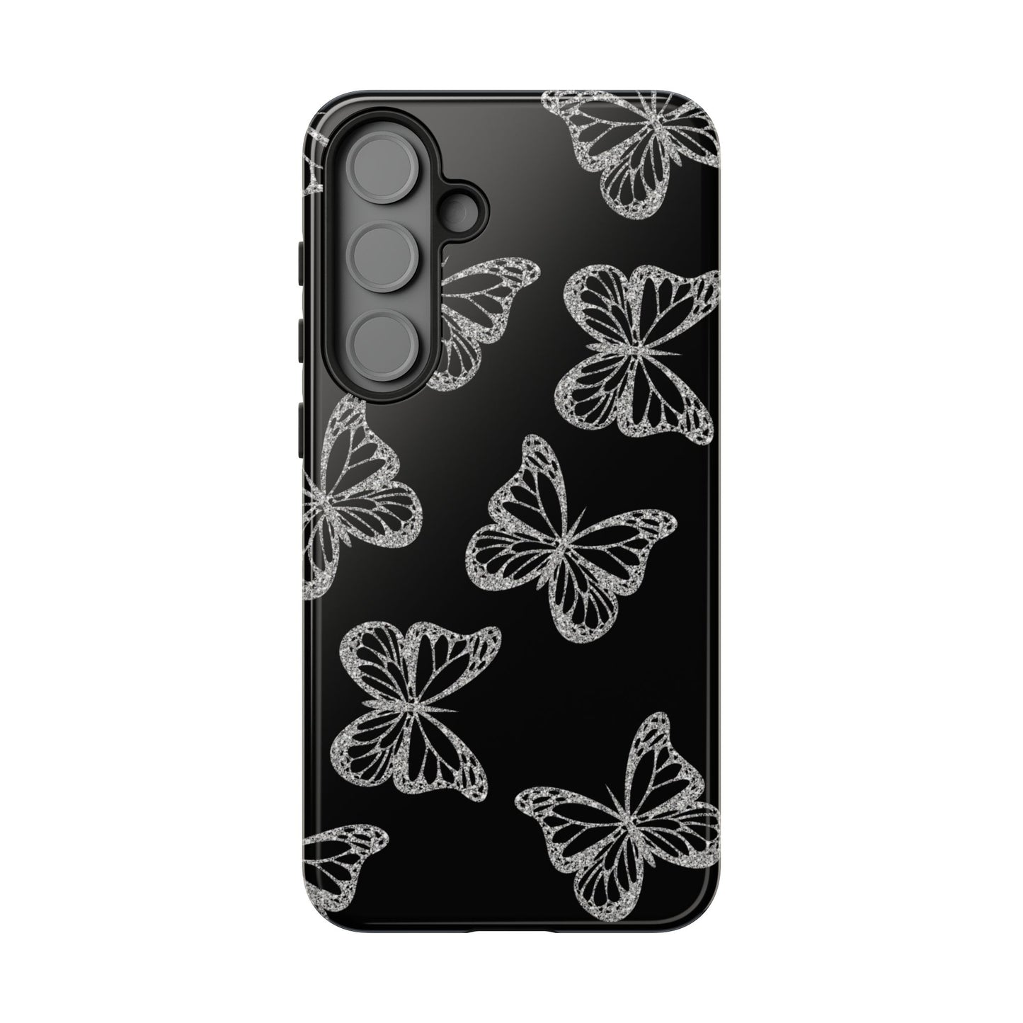 Tough Phone Case - Silver Butterfly Designs