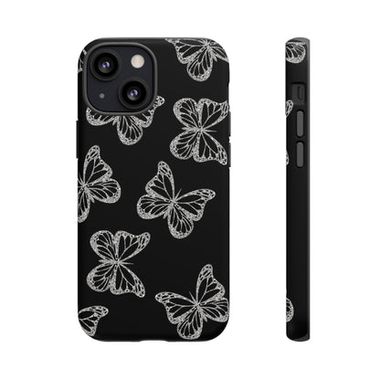 Tough Phone Case - Silver Butterfly Designs