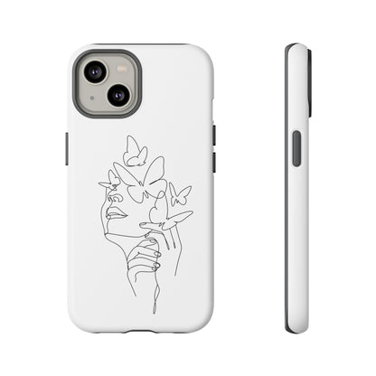 Tough Phone Case - Woman's Silhouette with Butterfly Design