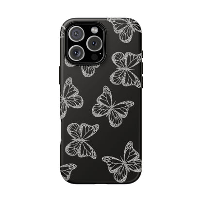 Tough Phone Case - Silver Butterfly Designs