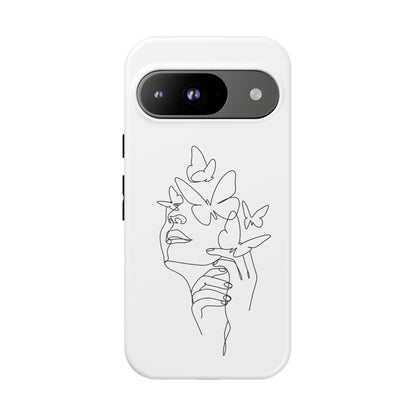 Tough Phone Case - Woman's Silhouette with Butterfly Design