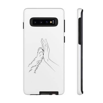 Tough Phone Case - Dog Paw & Owner Hand Silhouette