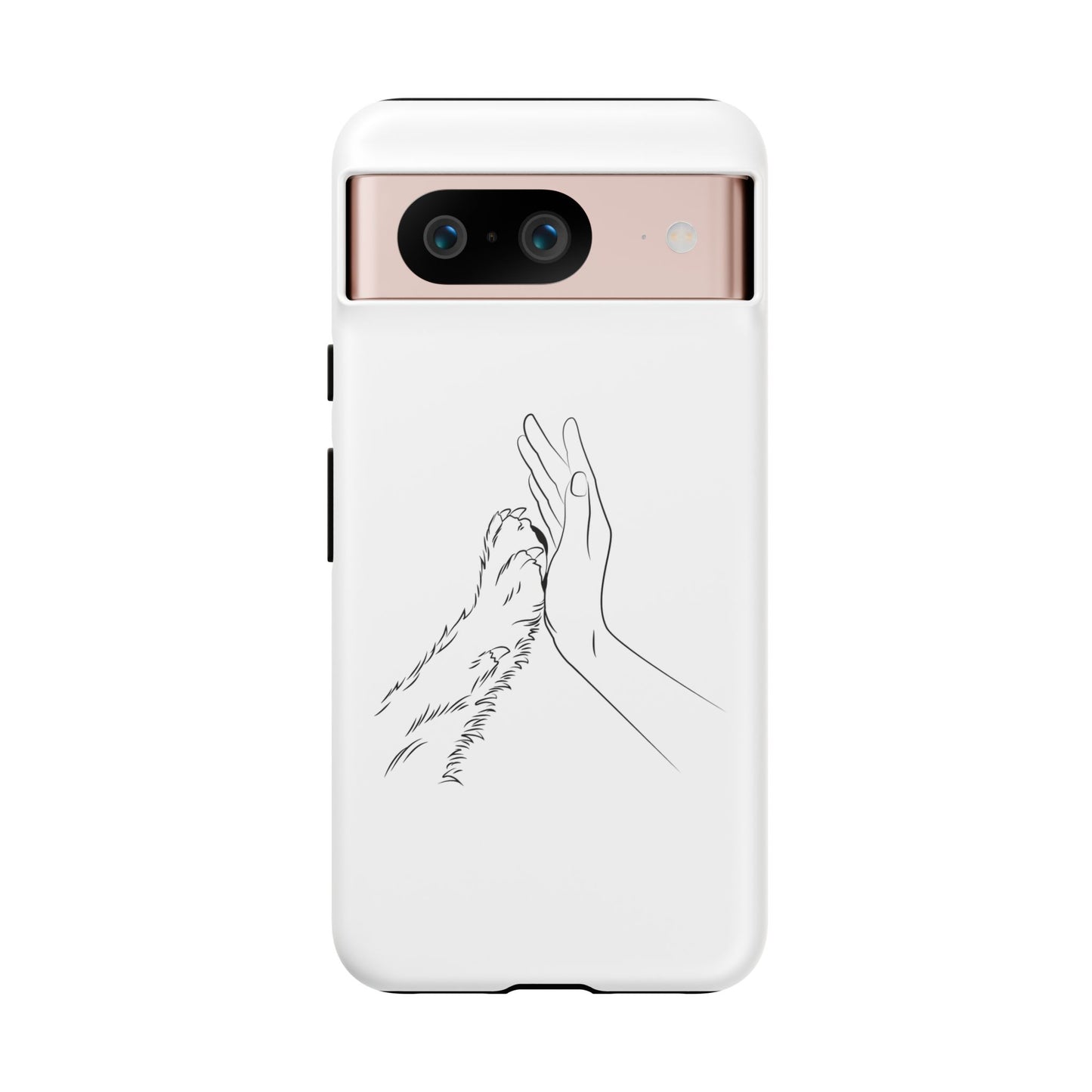 Tough Phone Case - Dog Paw & Owner Hand Silhouette